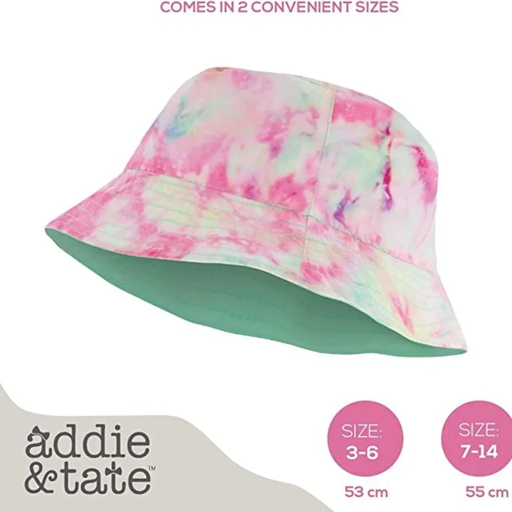 Kids Bucket Hat for Girls & Boys, Packable Fun & Cool Reversible Beach Sun Teen